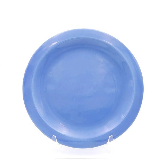 Set of Twelve Rich Pale Blue Plates, Probably u.s.a., Circa 1910 For Sale - Image 4 of 6