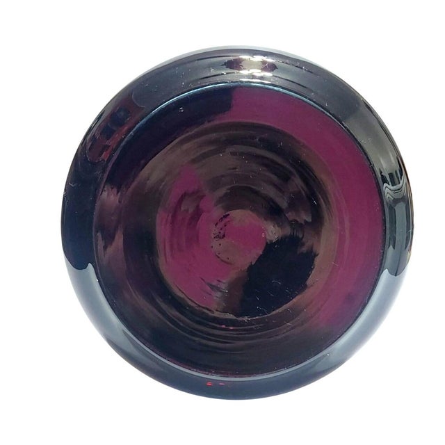 Purple Hand Painted Purple Glass Vase Regency Style Courting Couple Mantel Hearth Right Facing For Sale - Image 8 of 10