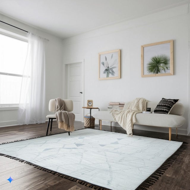 Contemporary Marrakech Beige Solace Hand-Knotted Wool Rug Carpet, Minimalist Design For Sale - Image 3 of 8