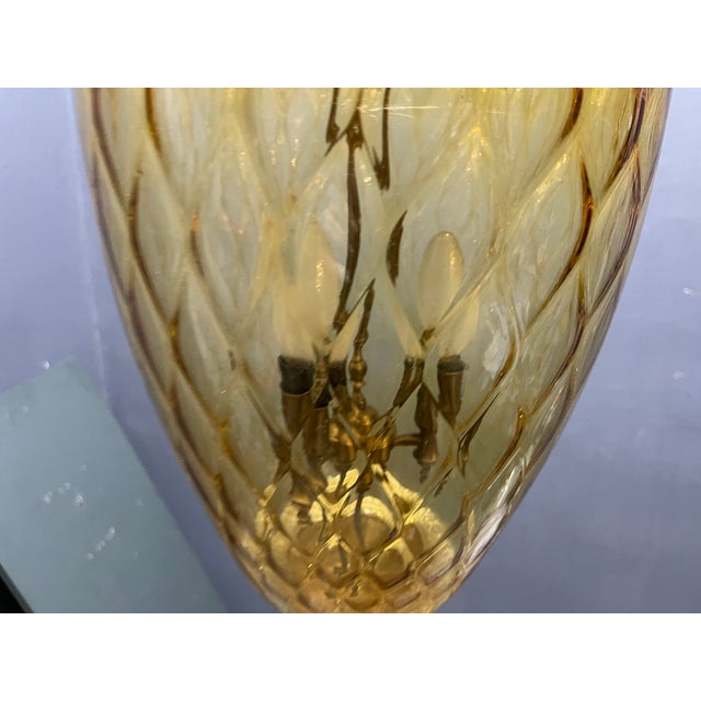 Vintage Amber Glass Pendant Light, 1960s For Sale - Image 9 of 12