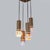 Copper 4-Pendant Chandelier with Perspex Diffusers by Gaetano Missaglia, 1960s For Sale - Image 8 of 14