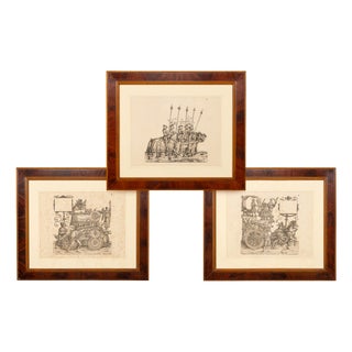 Hans Burgkmair the Elder, Triumphs of Maximilian, 1800s, Woodcut, Set of 3 For Sale