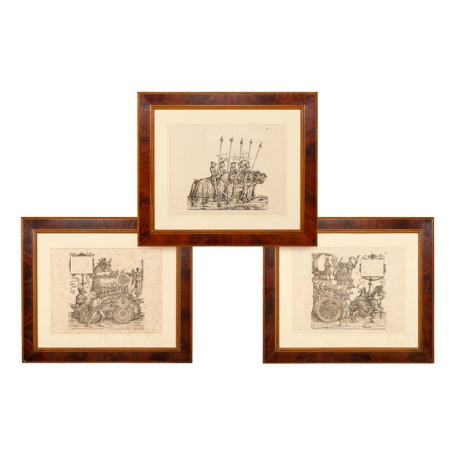 Hans Burgkmair the Elder, Triumphs of Maximilian, 1800s, Woodcut, Set of 3 For Sale