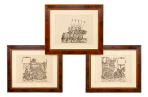 Hans Burgkmair the Elder, Triumphs of Maximilian, 1800s, Woodcut, Set of 3