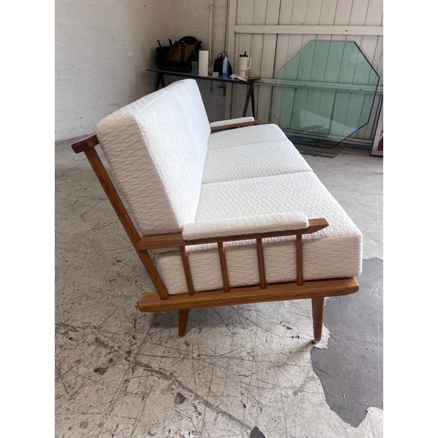 1950s Reupholstered Vintage Spindle Back Sofa by Manuel Martin For Sale - Image 5 of 8