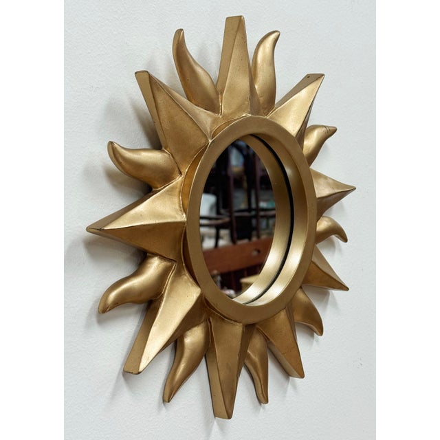 Vintage Aztec Gold Sunburst Wall Mirror For Sale - Image 4 of 5