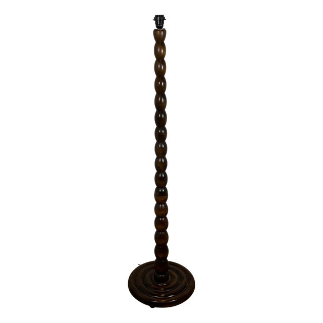 Turned Wooden Floor Lamp, 1980 For Sale