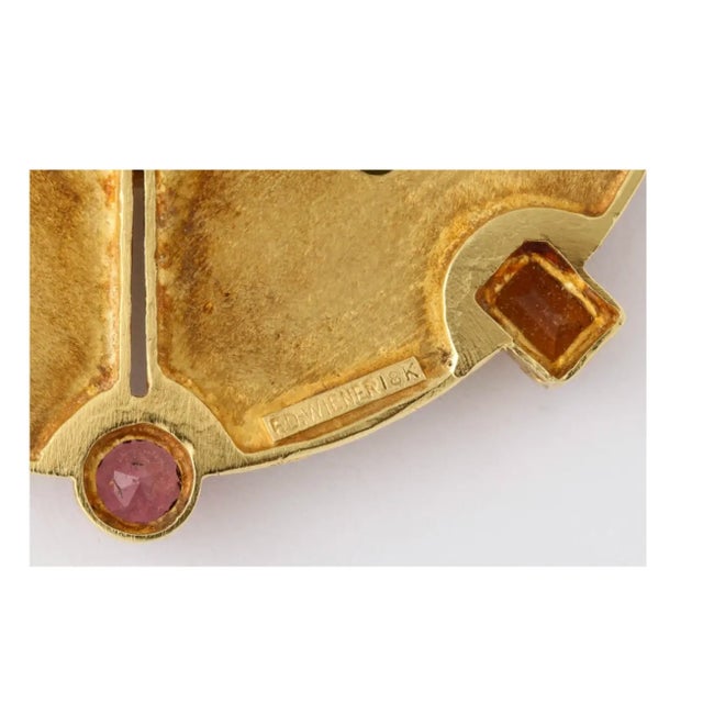 Modern 18 Kt. Gold Pendant Brooch by Ed Weiner Vintage 70s' For Sale - Image 3 of 6