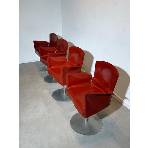 Leather Swivel Armchair from Frag Italia For Sale - Image 3 of 7