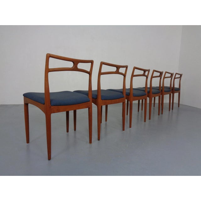 Model 94 Teak & Kvadrat Hallingdal Dining Chairs by Johannes Andersen for Christian Linneberg, Denmark, 1960s, Set of 6 For Sale - Image 10 of 18