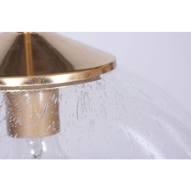 Metal Mid-Century Chandelier in Glass and Brass by Kamenický Šenov, Czech, 1960s For Sale - Image 7 of 10