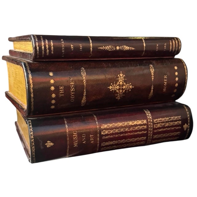 1990s Maitland - Smith Attributed Stacked Book Box For Sale In Phoenix - Image 6 of 15