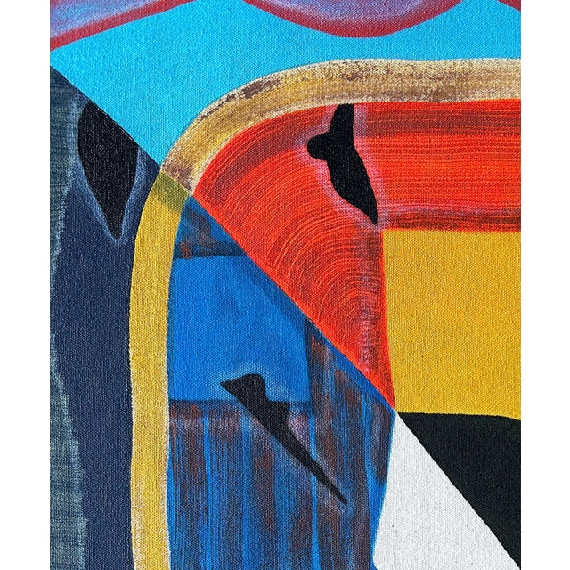 Contemporary Max Manning “Untitled (CVS272)” Contemporary Red, Blue, & Yellow Geometric Abstract Painting, 2024 For Sale - Image 3 of 8