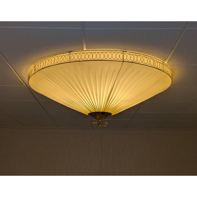 Metal Large Vintage Fush Mount in style of Paavo Tynell, 1950s For Sale - Image 7 of 18