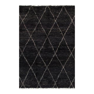 Pasargad Home Moroccan Charcoal Wool Area Rug- 8'10" X 11' 1" For Sale