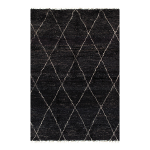 Pasargad Home Moroccan Charcoal Wool Area Rug- 8'10" X 11' 1"
