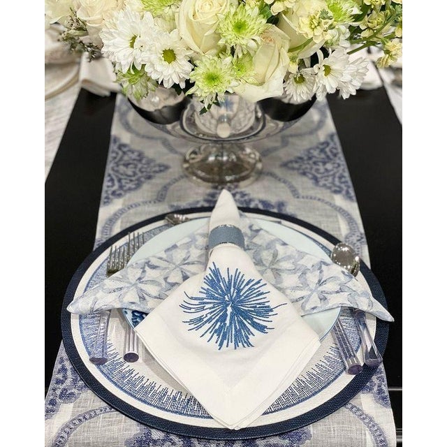 Contemporary Flare Blue Placemats - Set of 4 For Sale - Image 3 of 3