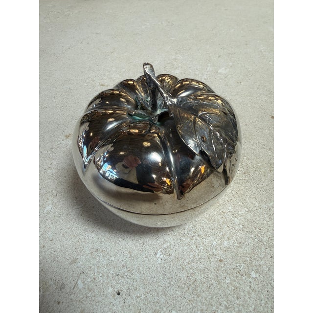 Vintage Silverplate Tomato Form Lidded Bowl For Sale - Image 4 of 6