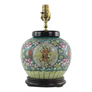 Table Lamp Made of Chinese Early 20th Century Famille Rose Double Happiness Vase