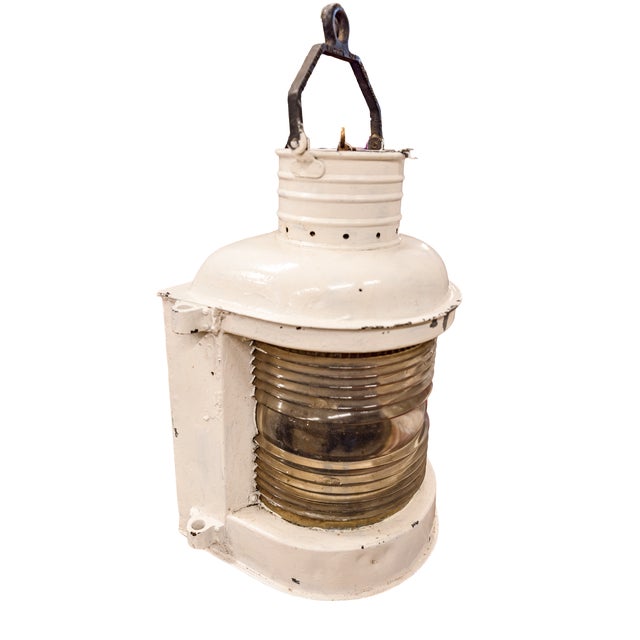 White Early 1900s Marine Masthead Ship Lantern For Sale - Image 8 of 10