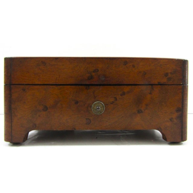 Traditional Antique 19th Century Swiss Cylinder 4 Song Wooden Marquetry Inlay Music Box For Sale - Image 3 of 15