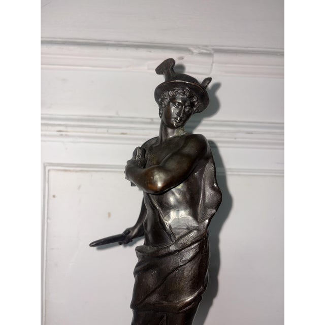 Bronze Mercury Figurine by P. Uccello, 1950 For Sale - Image 6 of 10