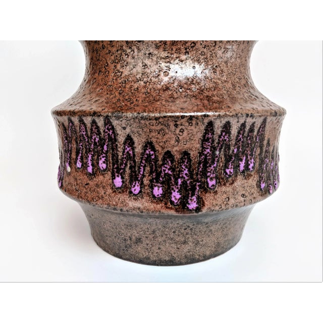 Scheurich Keramik West Germany Ceramic Purple Lava Vase For Sale - Image 4 of 10
