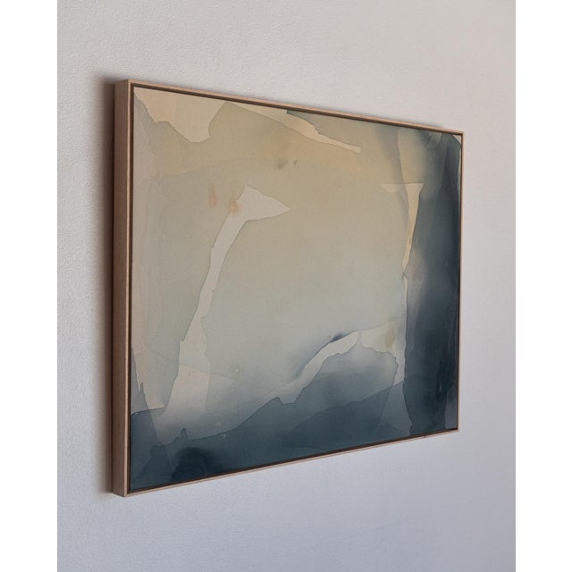 Modern Artwork in Natural Wooden Frame Titled What Happens in a Life by Meghan Bustard For Sale - Image 4 of 5