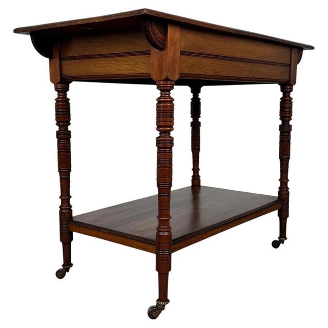 Antique English Walnut Side Table, 1900s For Sale - Image 6 of 10