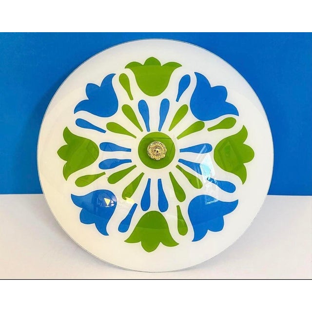 Mid 20th Century 1960s Graphic Floral Ceiling Light For Sale - Image 5 of 7