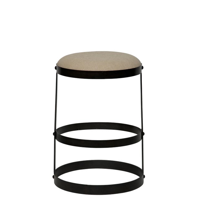 Noir Dior Counter Stool in Black Metal For Sale - Image 4 of 4