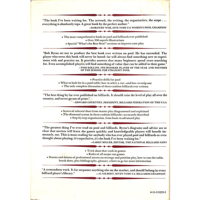 "Byrne's Standard Book of Pool and Billiards" 1978 Byrne, Robert For Sale - Image 4 of 9