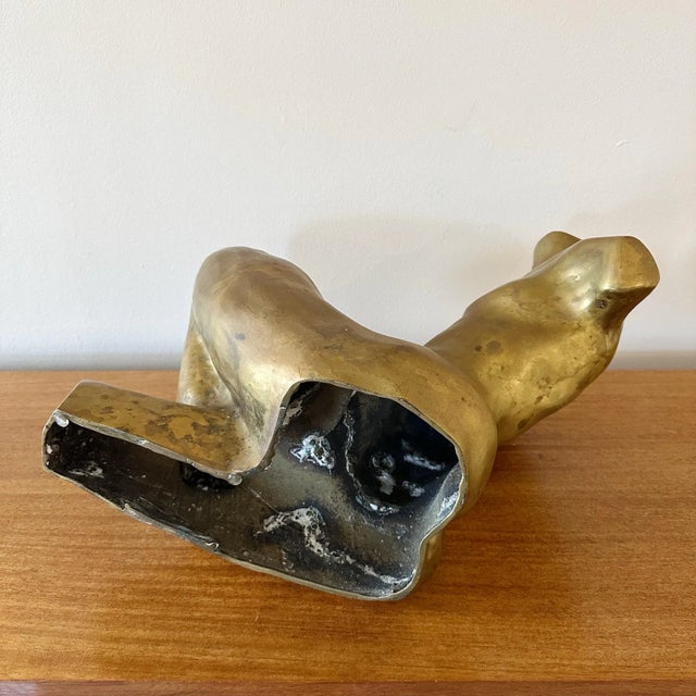 Metal Vintage Abstract Figurative Torso Brass Sculpture For Sale - Image 7 of 7