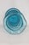 Mid 20th Century Turquoise Aqua Blue Vase Hand Blown Sculpted Art Glass With Ruffled Edge 4755b For Sale - Image 5 of 11