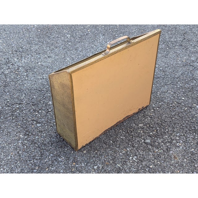 Brass Vintage Sailboat Scene Embossed Brass Magazine Holder/Rack For Sale - Image 8 of 10