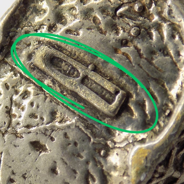 Metal Vintage Italian Handmade Genuine Silver & Salt Dough Fruit Basket Dollhouse Miniature Made in Tuscany 1970s For Sale - Image 7 of 9