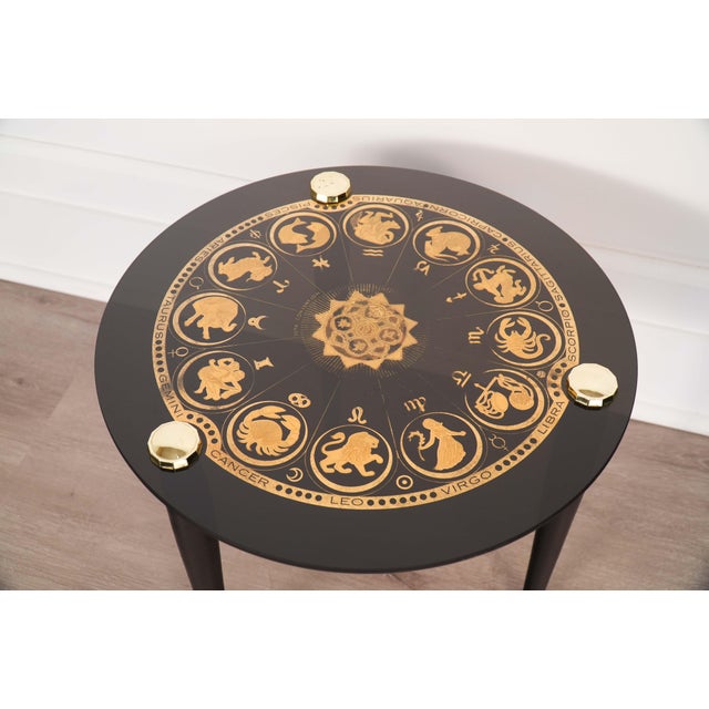 Mid-Century Modern Vintage Zodiac Astrology Table and Glass Set by Federal Glass - 5 pcs For Sale - Image 3 of 5