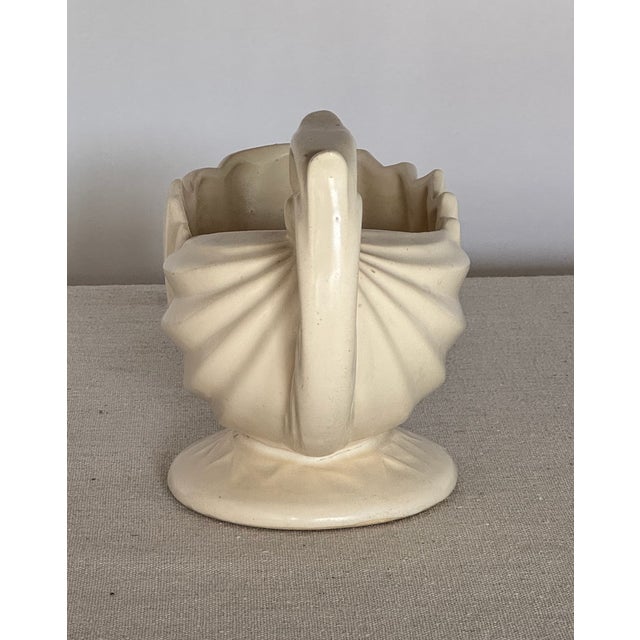 Vintage McCoy Cream Planter with Acanthus Details, 8 w x 5 h x 4.5 d