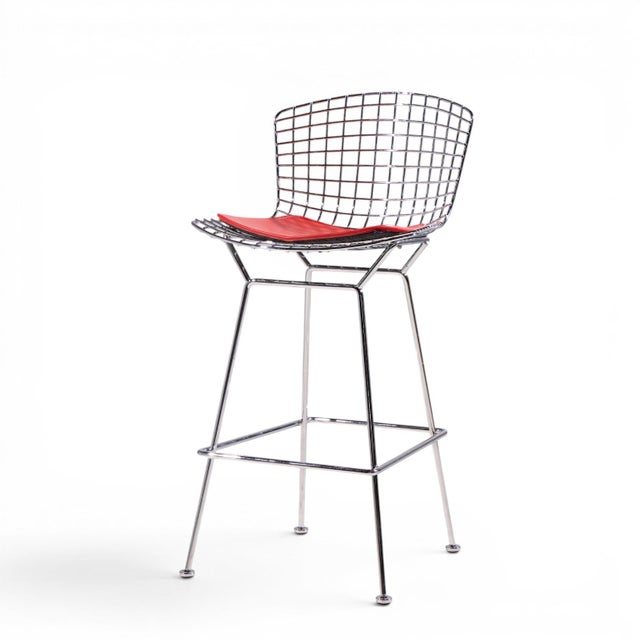 Harry Bertoia for Knoll Mid Century Chrome Bar Stools - Set of 6 For Sale In Chicago - Image 6 of 15