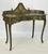Italian Venetian-style kidney-shaped writing desk or vanity, featuring a wonderfully distressed original sage green finish...