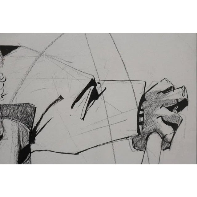 Mixed-Media Drawing of a Motorcyclist by Walter Peregoy For Sale In Los Angeles - Image 6 of 9