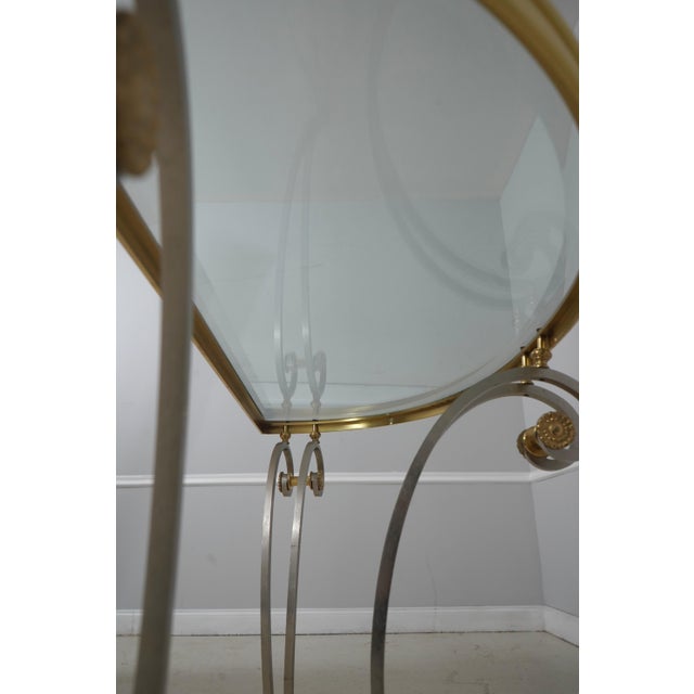 Labarge Brass & Steel Regency Console Hall Table For Sale - Image 10 of 13