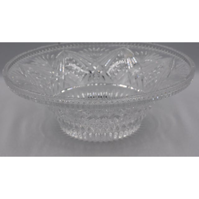 Mid 20th Century Bohemian Modern Czech Republic Crystal Pedestal Fruit Bowl Centerpiece For Sale - Image 4 of 6