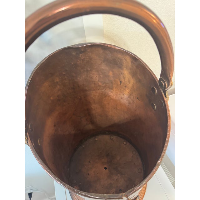 Mid 19th Century English Copper Large Antique Country House Victorian Era Coal Bin For Sale - Image 11 of 12