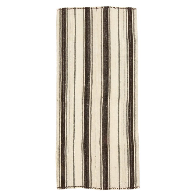 1960s Vintage Striped Turkish Kilim Rug- 2′6″ × 5′6″ For Sale