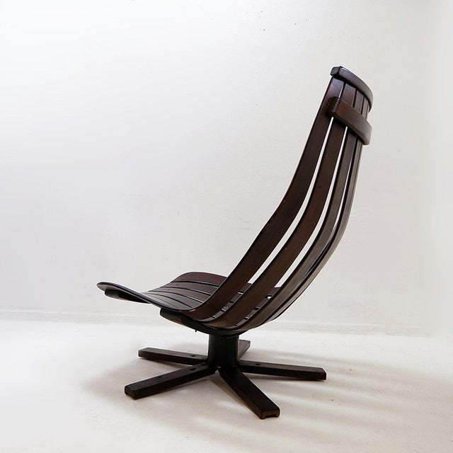 Vintage Swivel Lounge Chair by Hans Brattrud for Hove Möbler, 1970 For Sale - Image 6 of 16
