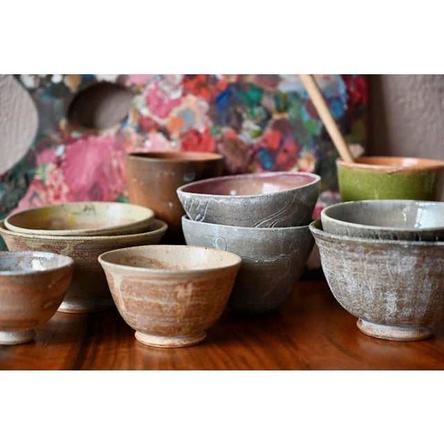 Vintage Primitive Brutalist Stoneware Bowls, 1970s, Set of 10 For Sale - Image 3 of 13