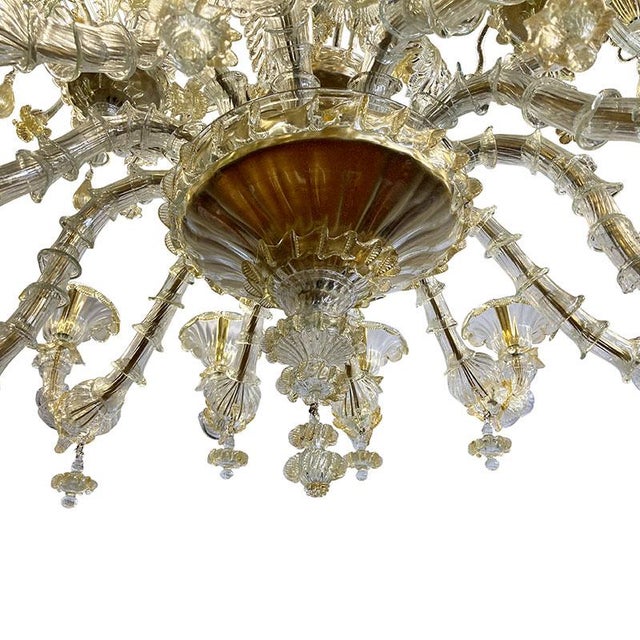 Boat Chandelier in Gold Crystal Murano Glass, 1950s For Sale - Image 7 of 10