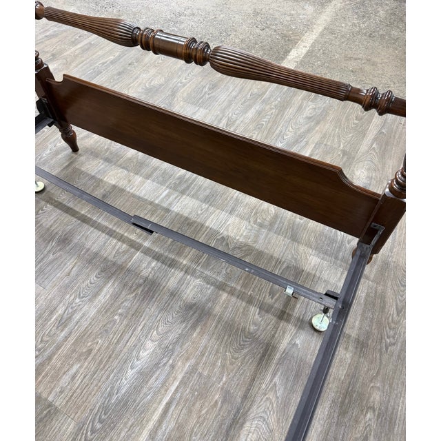 Vintage Full Size Ethan Allen Georgian Court Solid Cherry Four Poster Bed For Sale - Image 14 of 18
