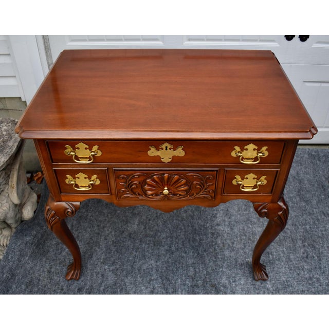 Councill Craftsmen Mahogany Lowboy Vintage Chippendale Console Shell Carved For Sale - Image 15 of 17
